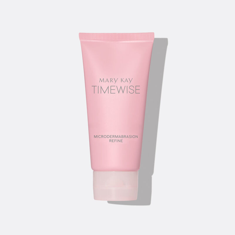 Pink tube of TimeWise Microdermabrasion Refine on plain background