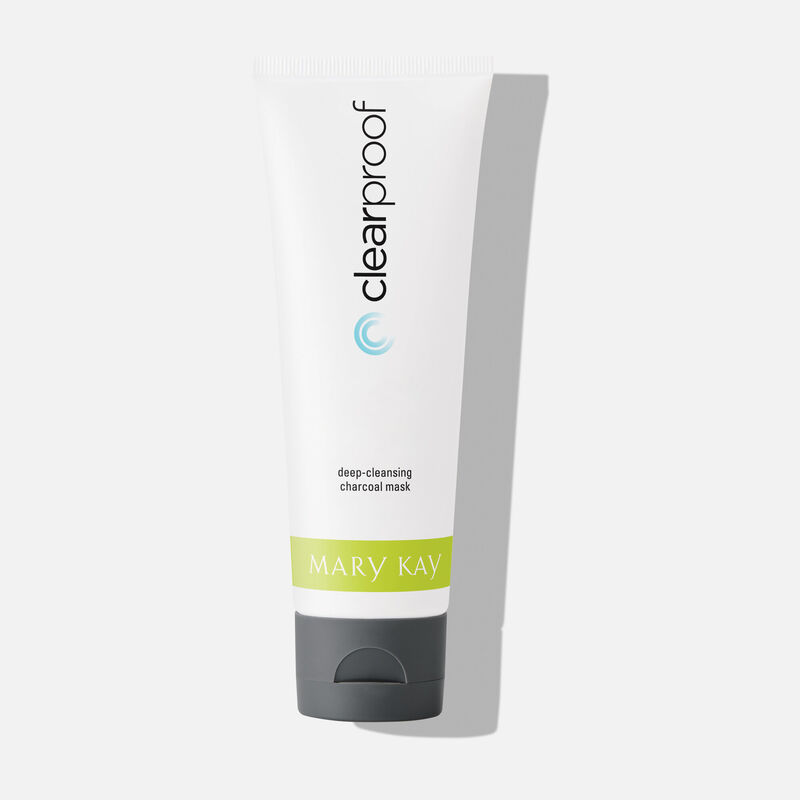 A tube of Clear Proof Deep-Cleansing Charcoal Mask from Mary Kay.