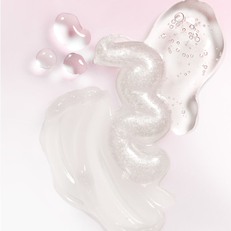 Macro shot showing textures of each product in the Mary Kay Mattifying Go Set, highlighting textures