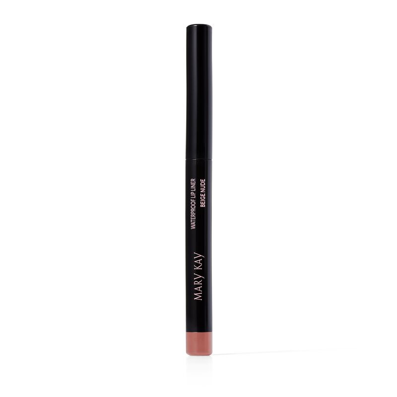 Mary Kay Waterproof Lip Liner in Beige Nude with cap on against plain background