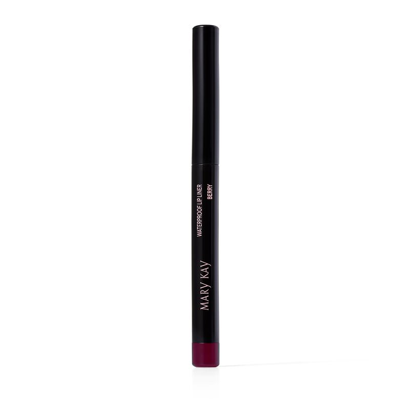 Mary Kay Waterproof Lip Liner in Berry with cap on against plain background