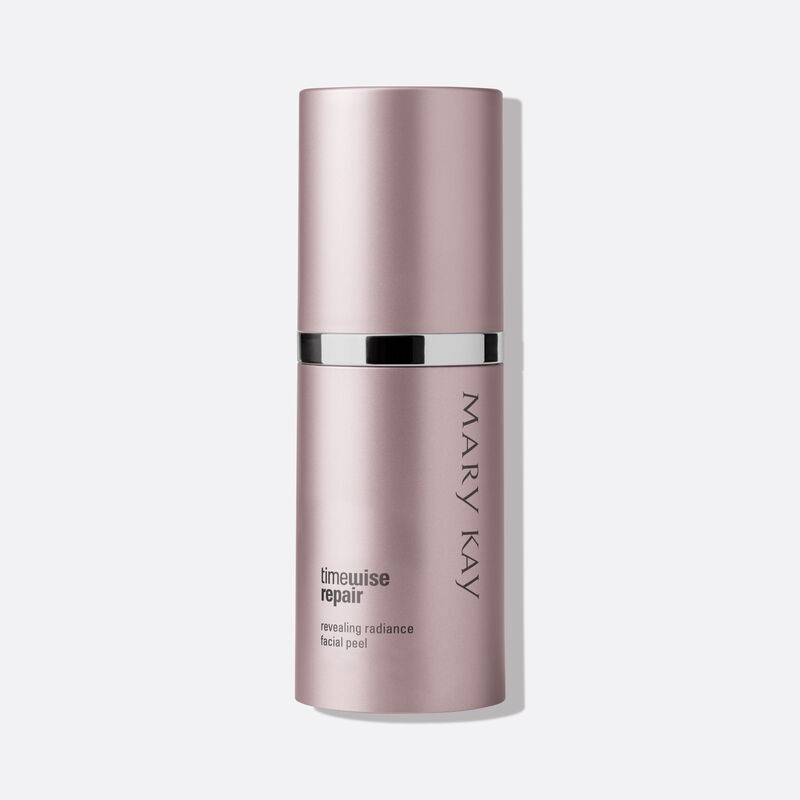Lavender bottle of TimeWise Repair Revealing Radiance Facial Peel on plain background