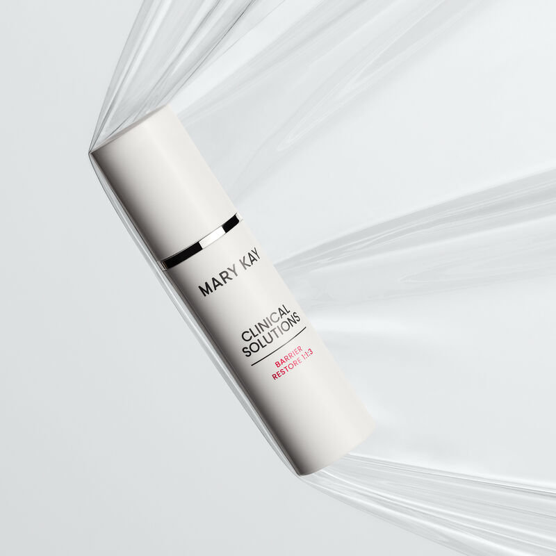 Mary Kay Clinical Solutions&trade; Barrier Restore 1:1:3 bottle wrapped in protective plastic, symbolizing a strong, resilient skin barrier.